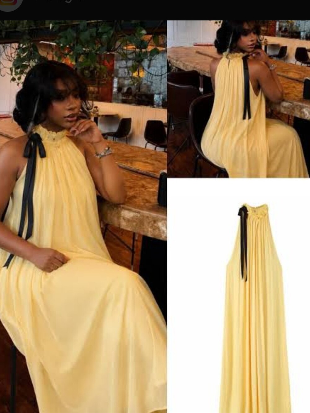 ZARA ZW COLLECTION SATIN EFFECT HALTER DRESS - Picture 7 of 10